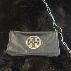 Tory Burch Black Leather Clutch